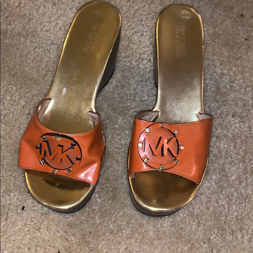 Orange/Gold Michael Kors Platform Sandals